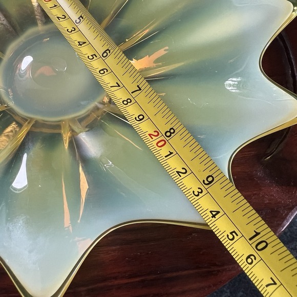 Vintage Fostoria Vaseline Uranium Glass Plate 10" - Picture 7 of 7